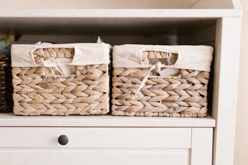 Woven Baskets on a Shelf