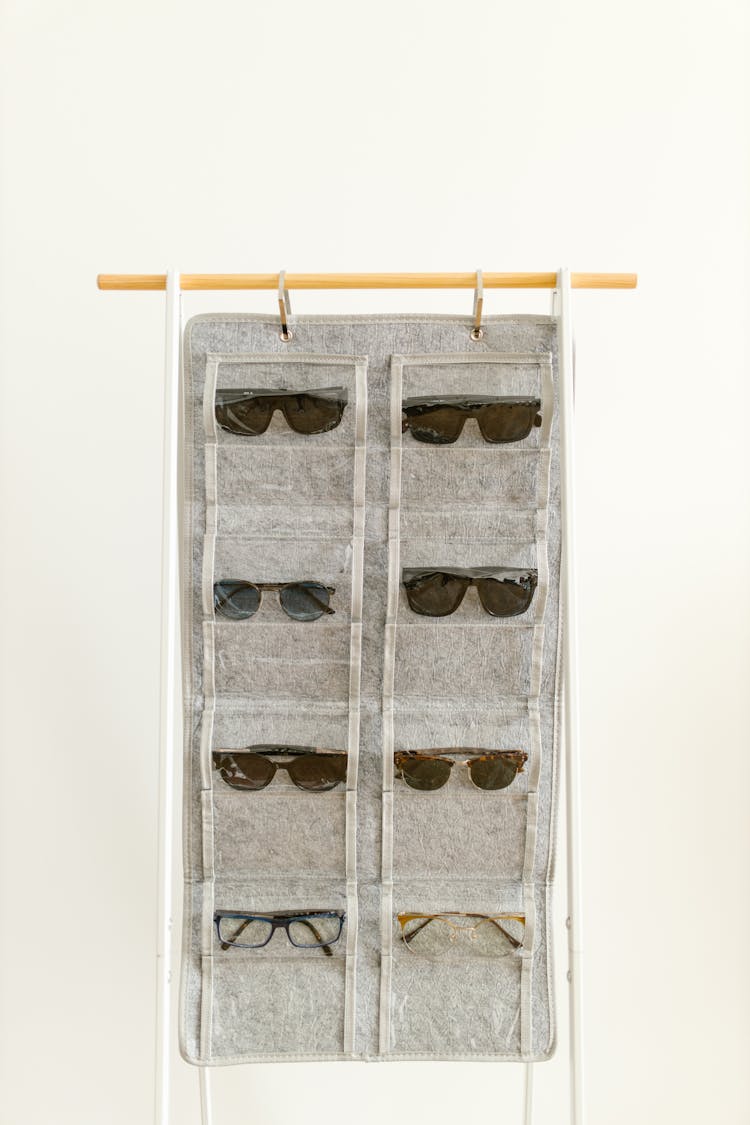 Sunglasses On A Hanging Organizer 