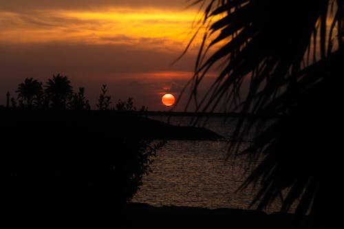 Scenic View of Sunset on Sea 