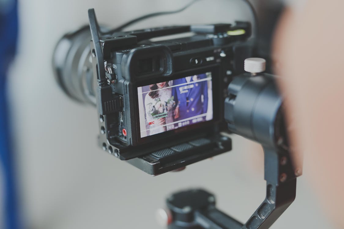 Close-up of the Video Camera Monitor · Free Stock Photo