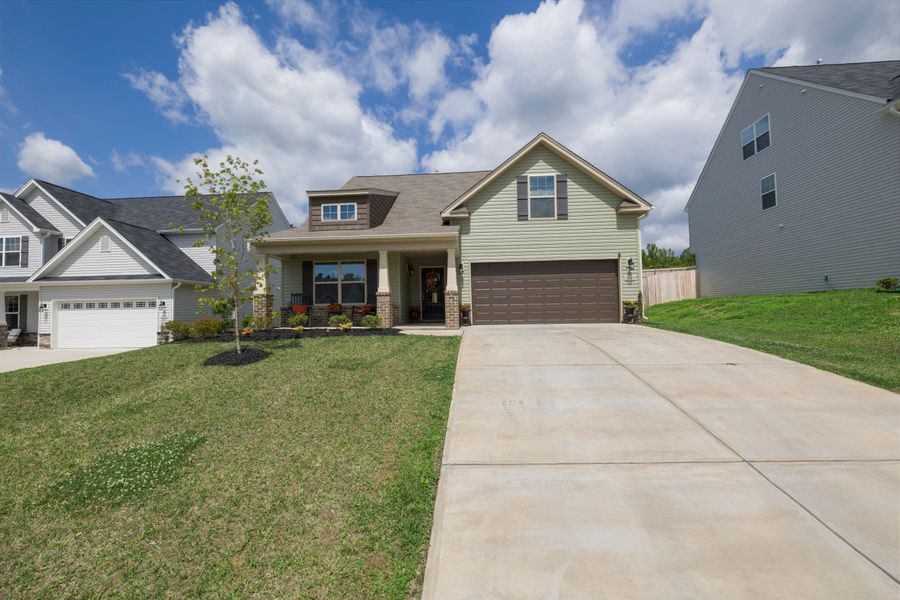 Modern suburban driveway and house exterior