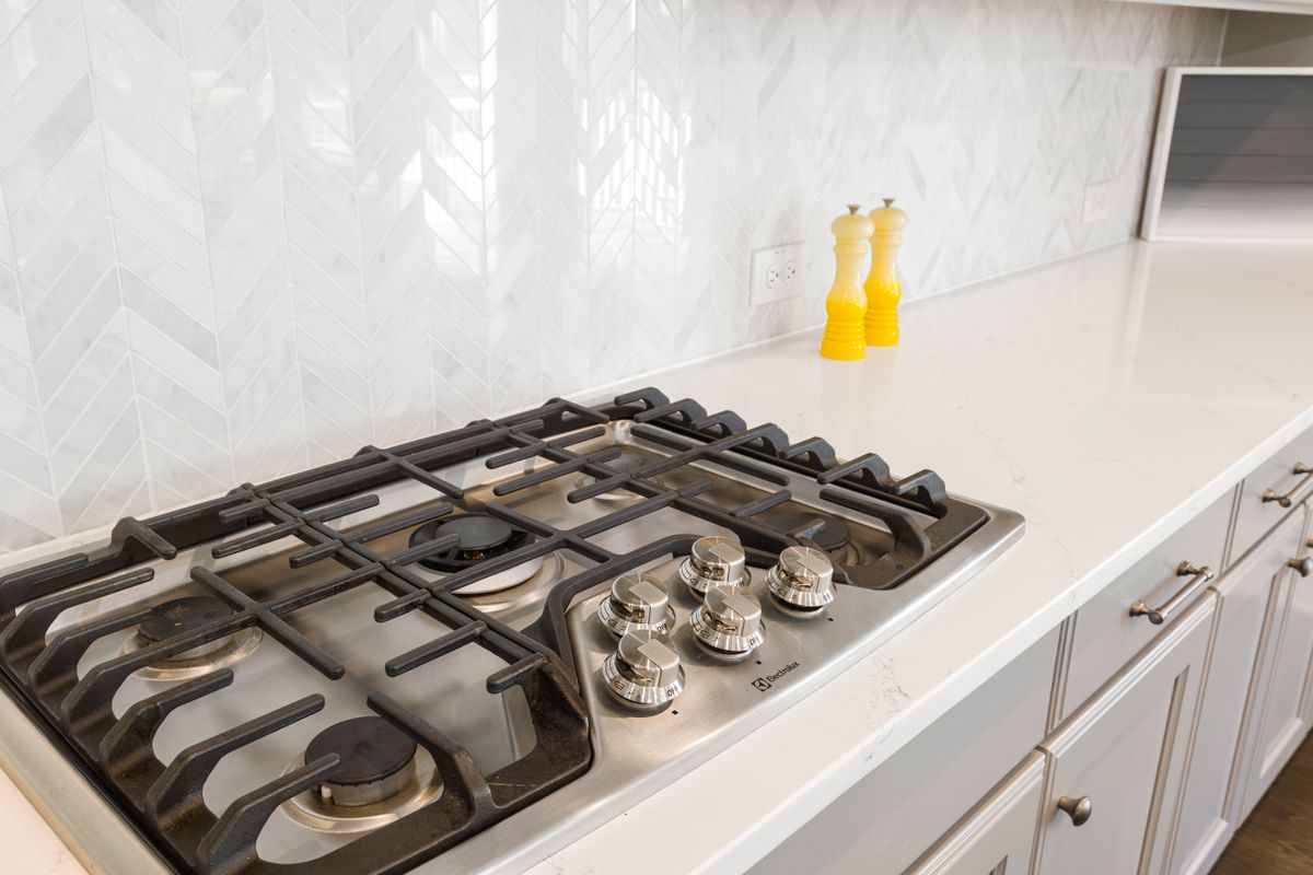 Modern stove top in a kitchen counter