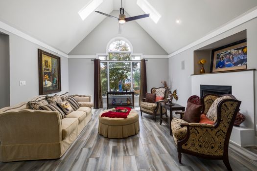 Interior Design of Living Room with Traditional Upholstered Furniture