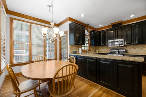 Free Black Kitchen Cabinets Stock Photo