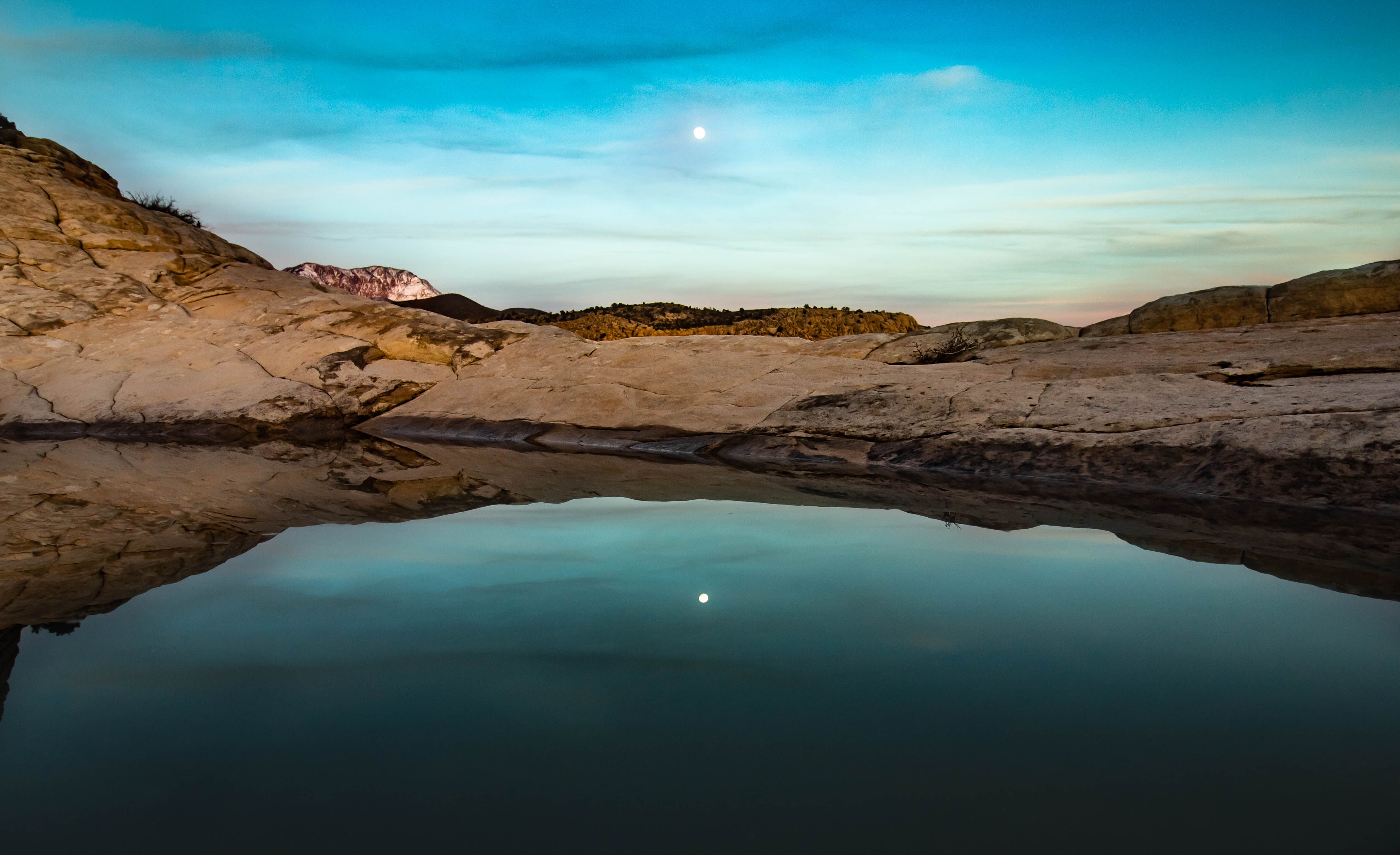 Rocks Reflection in Water on Sunset · Free Stock Photo