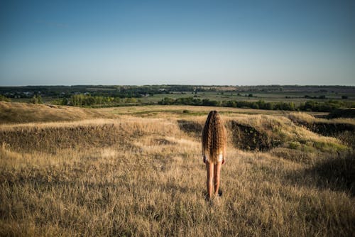 Woman with Long Hair in the Countryside