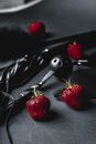 Fresh Strawberries and Black Ball Gag