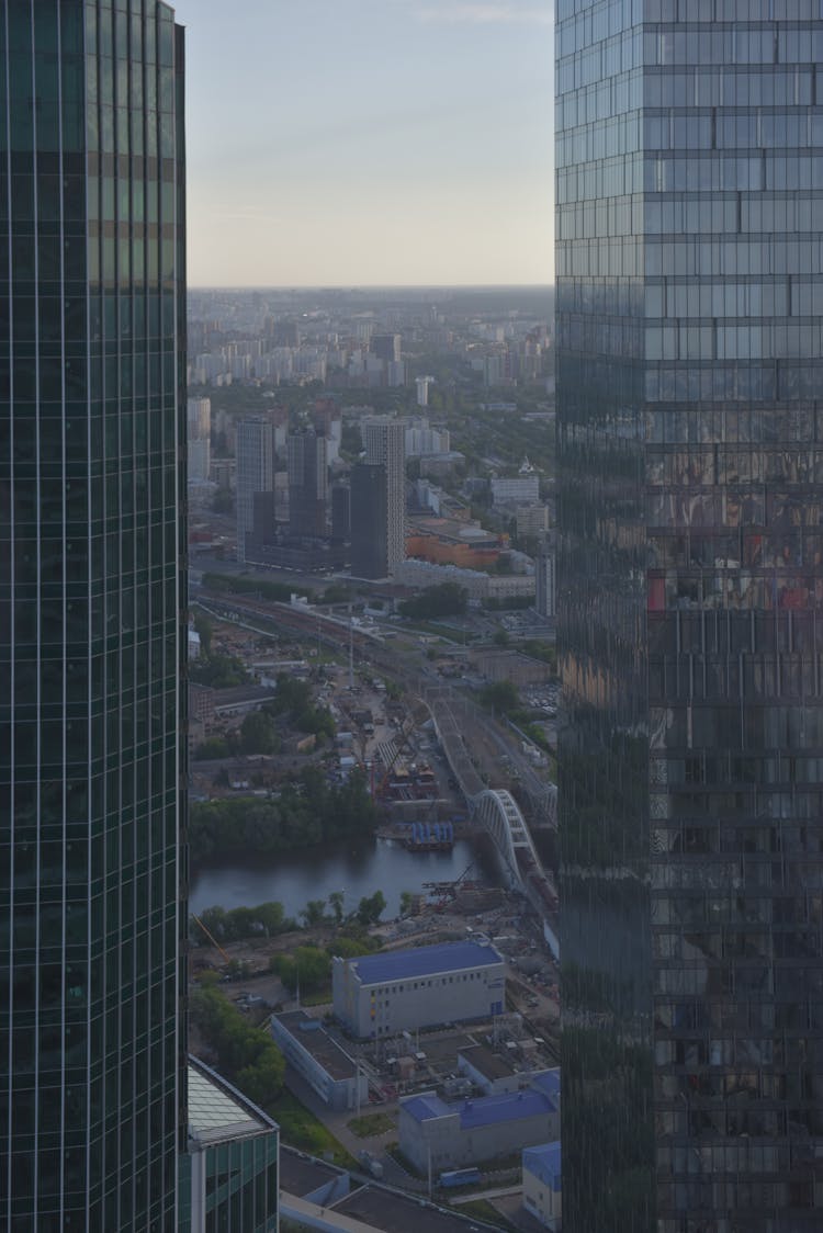 City View Between High-rise Buildings 