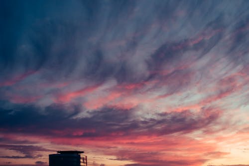 Clouds in Scenic Pink Sunset Sky