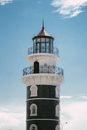 The White and Black Lighthouse in Lake Baikal, Russia