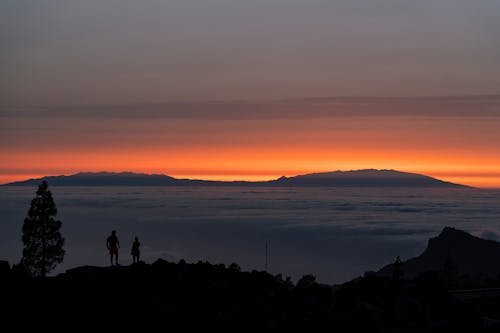 シルエット, ドラマチックな空, 人の無料の写真素材