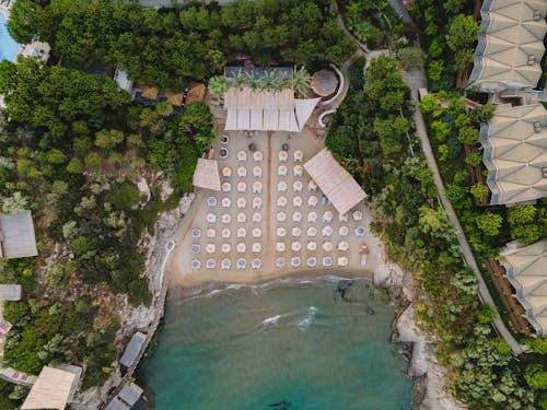 An Aerial Photography of a Resort in Paradise