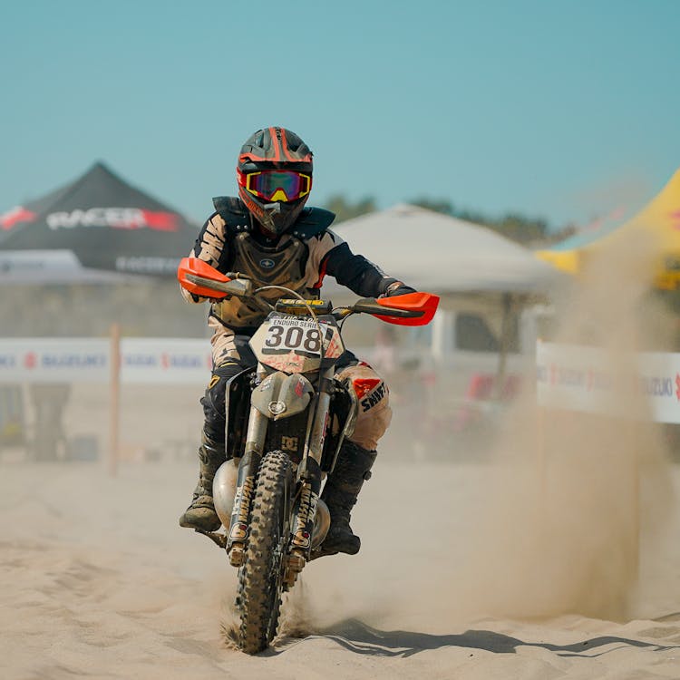 Participant During Motorcross Race