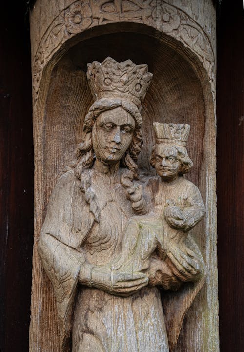 A Carved Statue of the Virgin Mary