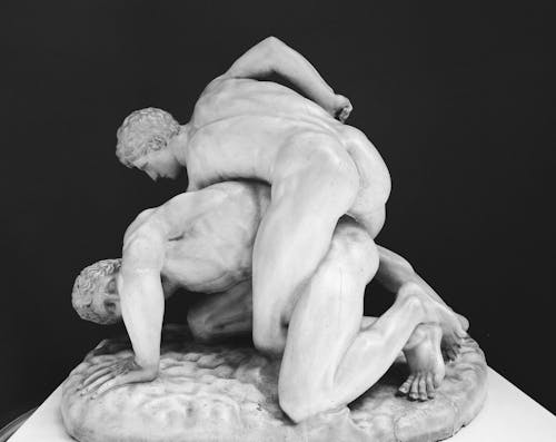 The Wrestlers Roman Marble Sculpture