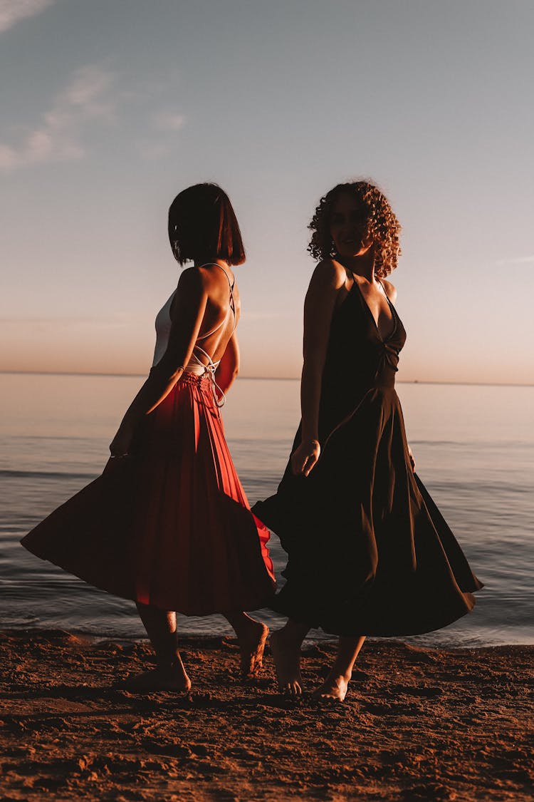 Woman Swaying Their Dresses