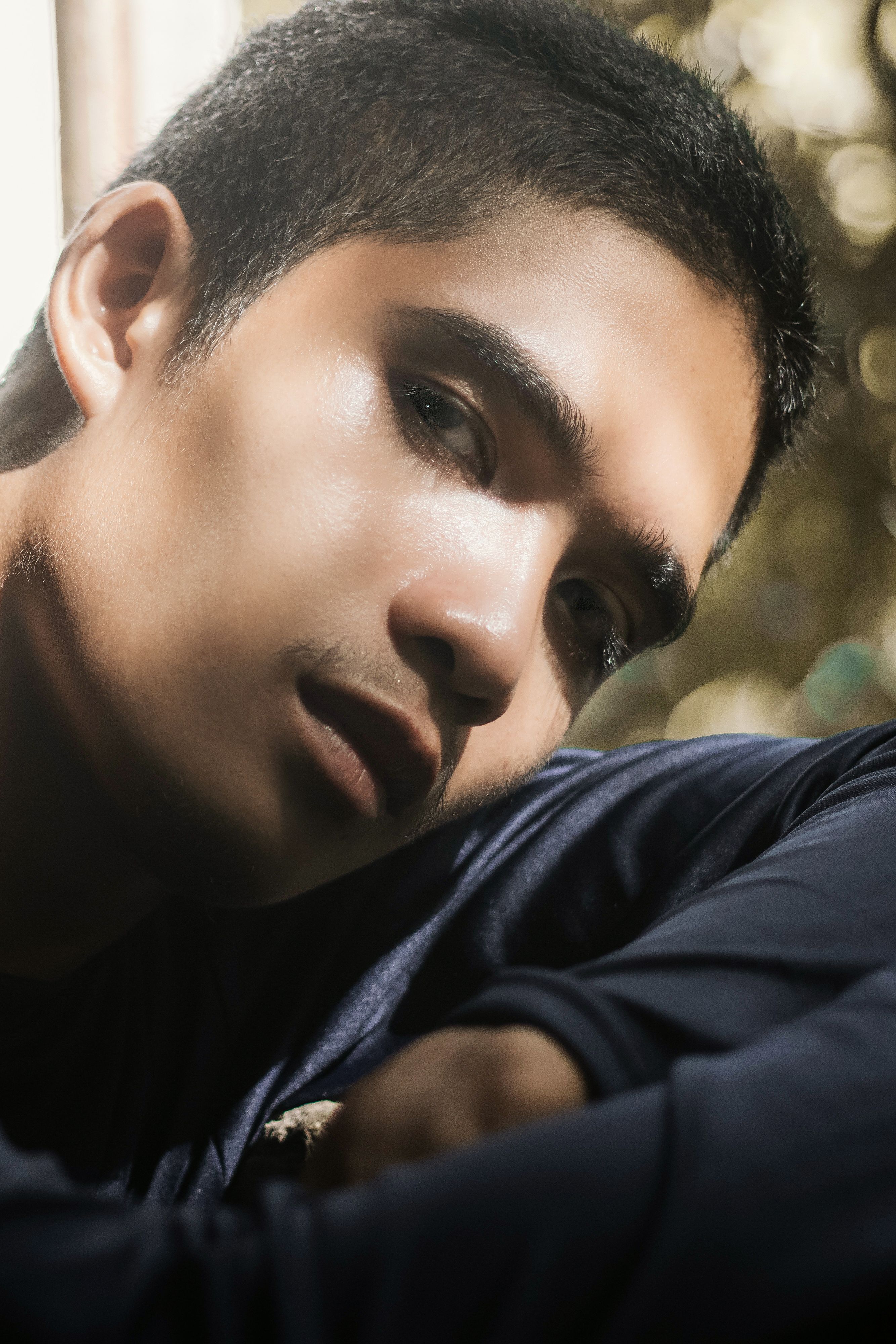 Close Up Shot of a Man Looking Up · Free Stock Photo
