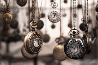 Assorted Silver-colored Pocket Watch Lot Selective Focus Photo