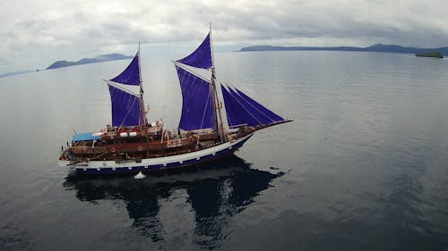 Free stock photo of drone cam, sailing vessel