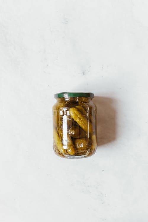 Clear Glass Jar with Cucumbers