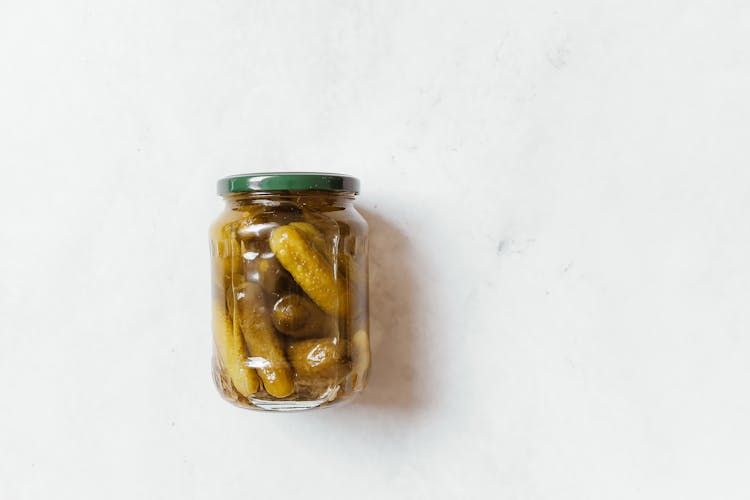 Pickles On A Glass Jar 