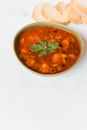 Soup Dish on White Ceramic Bowl