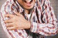 Man in Blue White and Red Plaid Dress Shirt