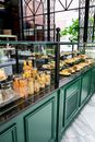 Clear Glass Display Counter With Foods