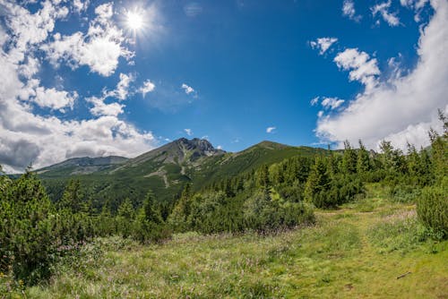 Scenic View of a Mountain under a Cloudy Sky