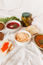 White Ceramic Bowl With Soup and Bread