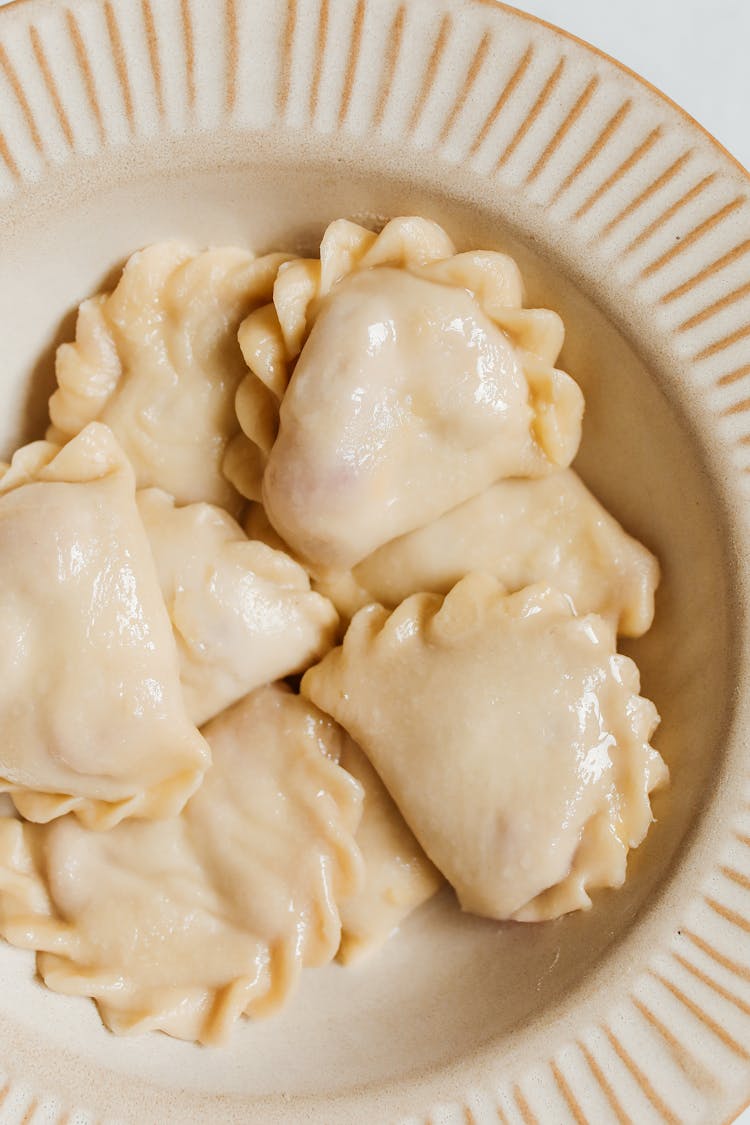 Pierogi On Ceramic Plate