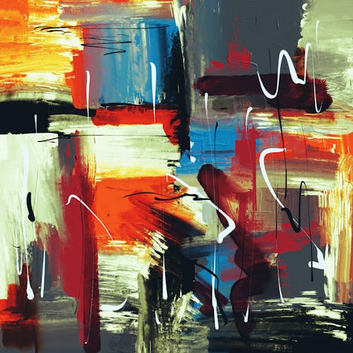 Close-Up Shot of an Abstract Painting