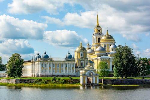 Building in Stolobny Island in Russia