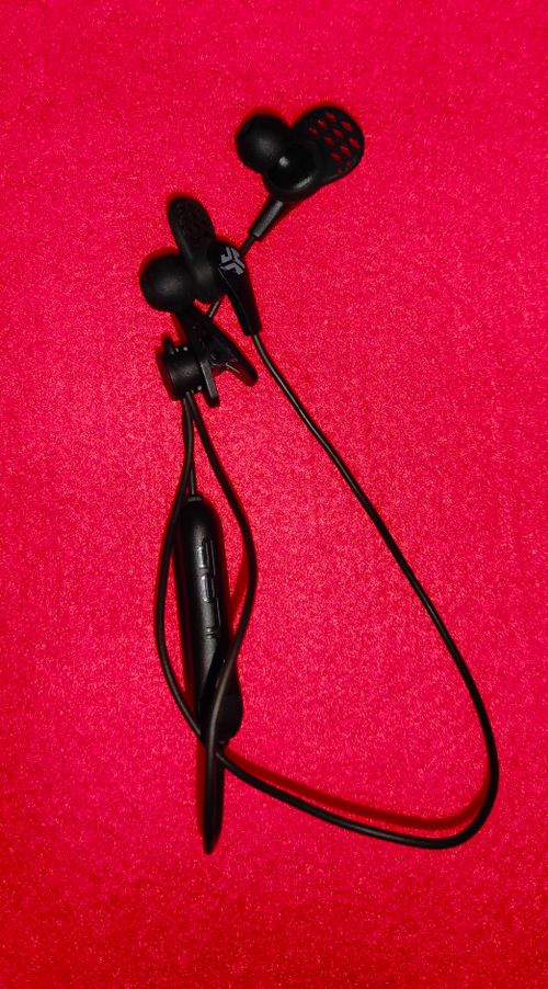 Free stock photo of black on red, earbuds, earphones Stock Photo