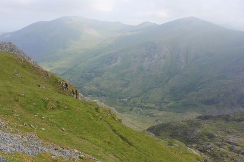 Free Breathtaking view of lush green mountains and valleys in Wales, UK. Stock Photo