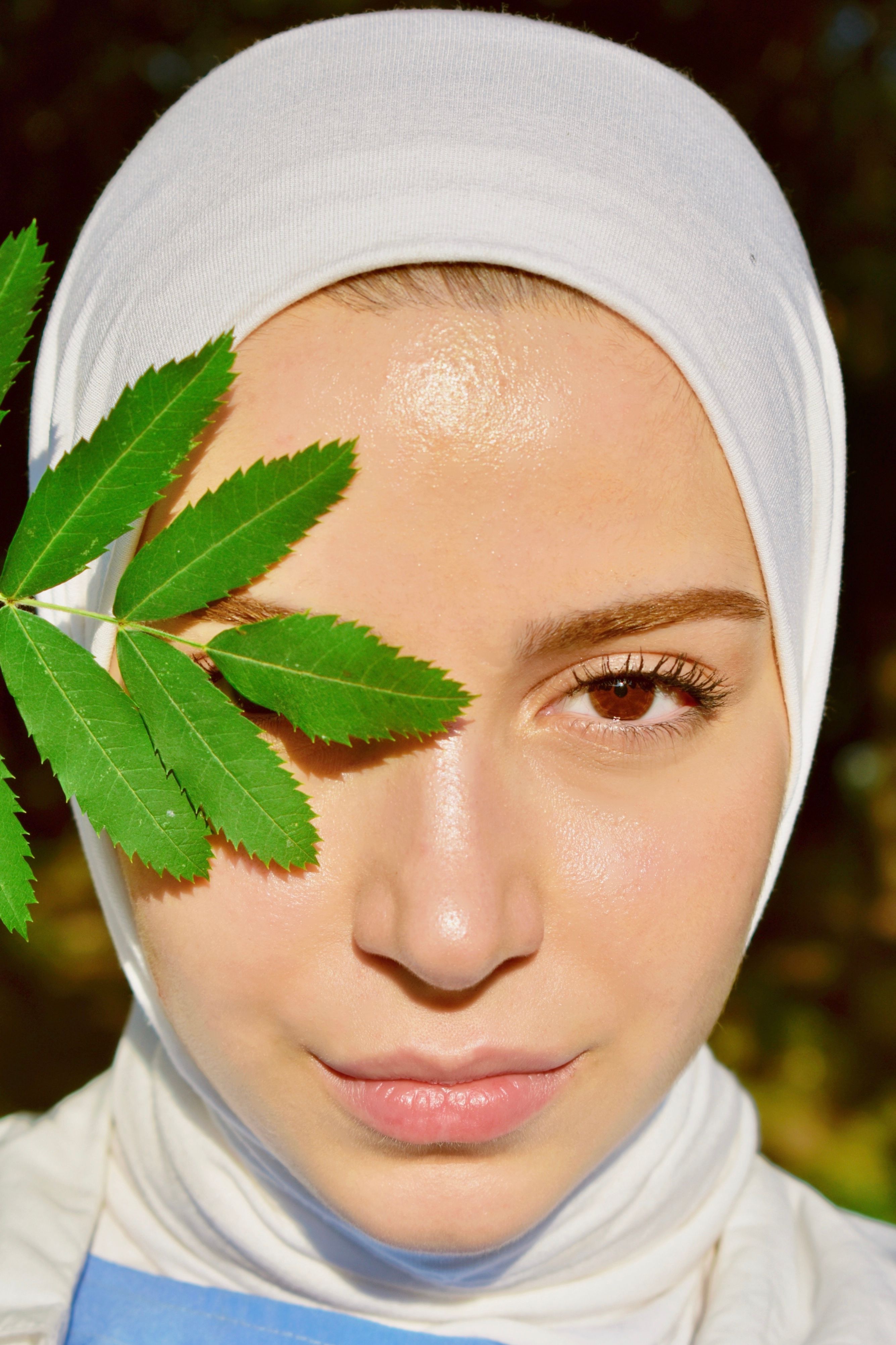 Headshot of a Pretty Woman in White Hijab · Free Stock Photo