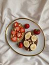 Slices of Strawberries on a Toasted Bread