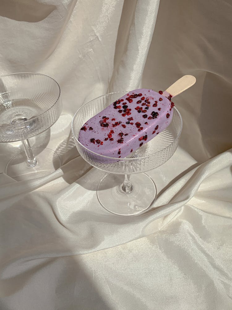 Popsicle On A Cocktail Glass 