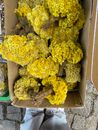 A Bunch of Bundled Yellow Flowers in Carton Box