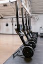 Gym Equipment on the Black Rubber Mat