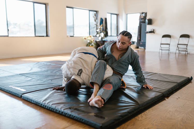 Two Men Doing A Kung Fu