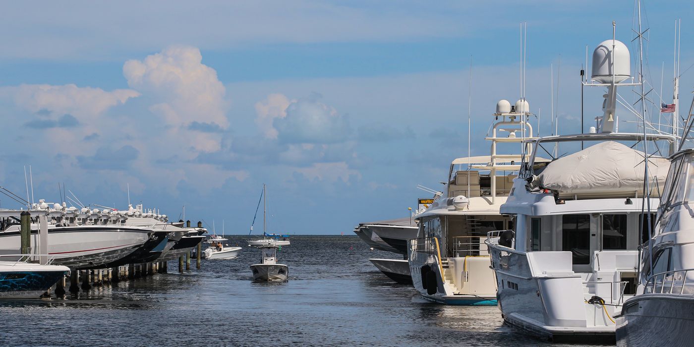 Boats moored at a Northern California marina