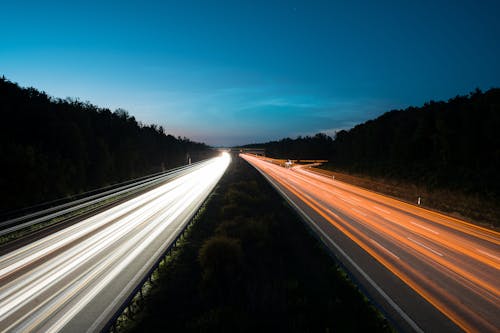 Free Time-Lapse Photography of Road during Night Time Stock Photo