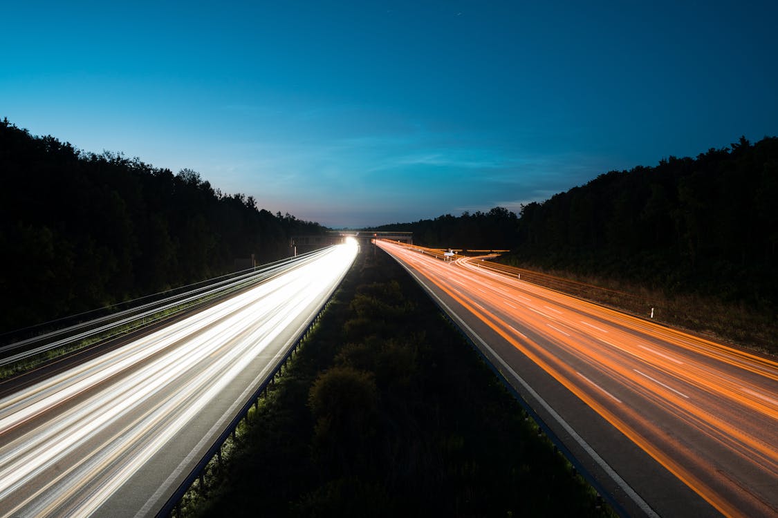 Time-Lapse Photography of Road during Night Time