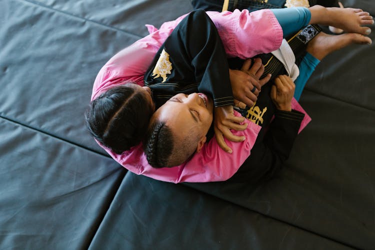 Boy And Girl Wrestling