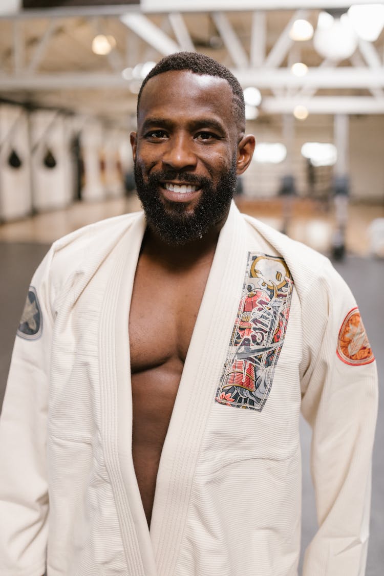 A Man In White Martial Arts Uniform