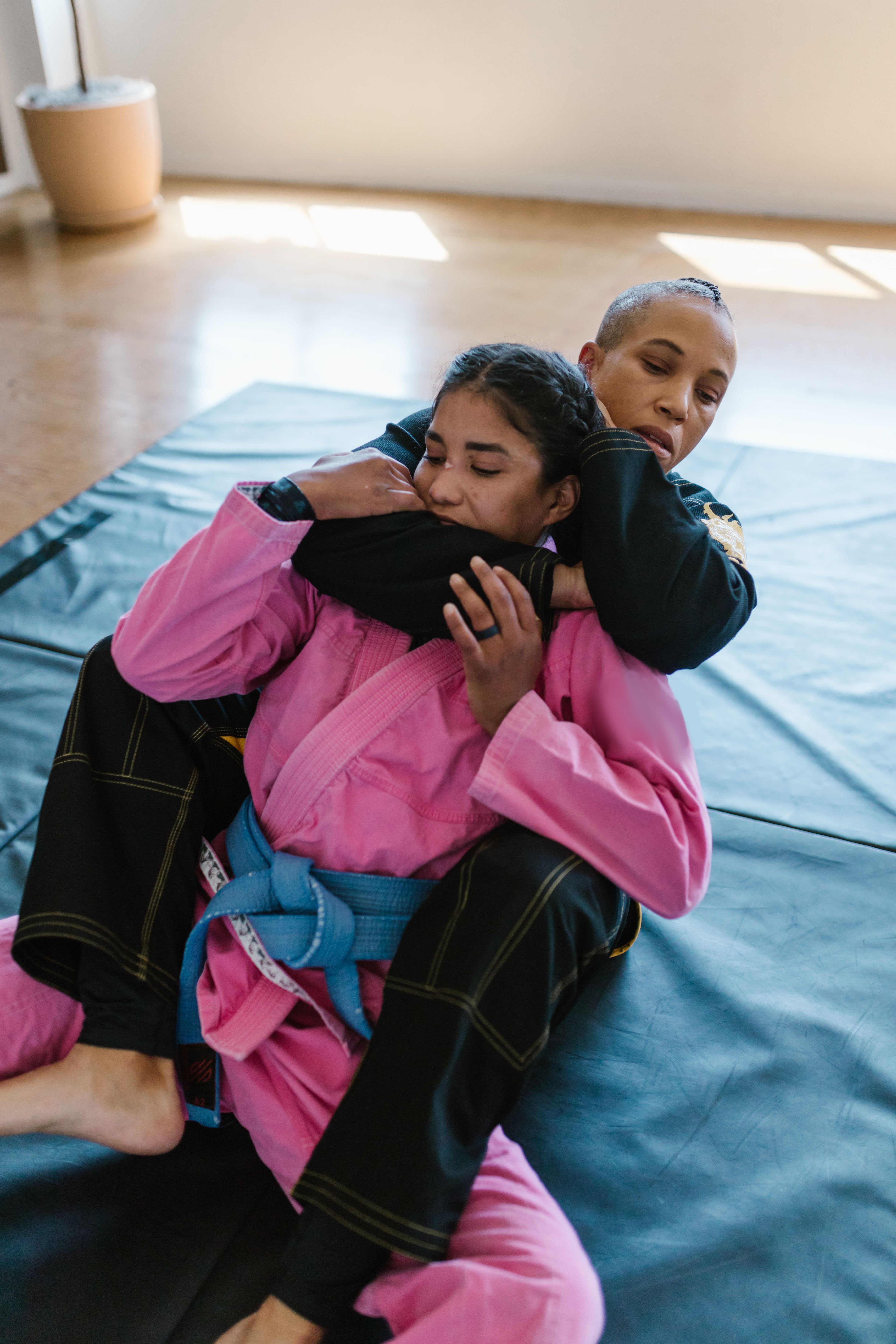 A beginner stepping onto the mats