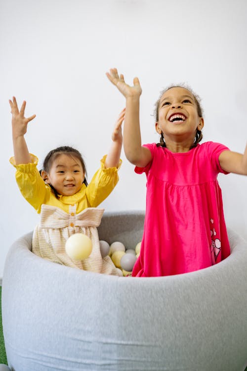 Two Little Girls Having Fun