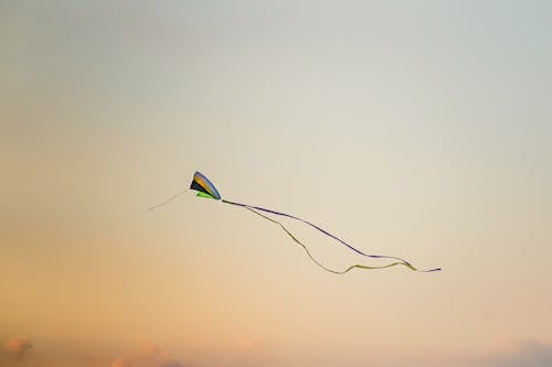 Kite Flying in Sky on Sunset