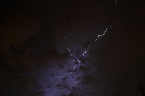 A Lightning on a Night Sky